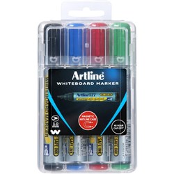 Artline 577 Whiteboard Markers Bullet Hard Case PACK OF 4 Assorted Pack Of 4