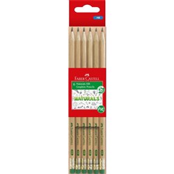 Faber Castell HB NATURALS Graphite Pencils Pack of 6