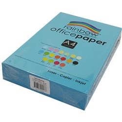 RAINBOW OFFICE PAPER A4 Blue (Flying ColoursTorquoise) 80GSM Ream of 500