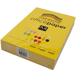 RAINBOW OFFICE PAPER A4 Yellow 80GSM Ream of 500
