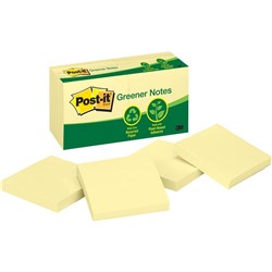 654RP POST-IT PAD YELLOW RECYCLED PAPER NOTE 76MM X 76MM EACH