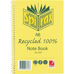NOTEBOOK SPIRAX 813 RECYCLED A6 100PG ***