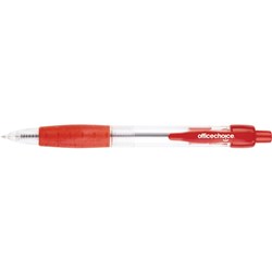 OFFICE CHOICE BALLPOINT PEN RETRACTABLE MEDIUM RED PRICE IS EACH