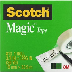 SCOTCH 810 MAGIC TAPE 19MM X 33M sold per roll CVC