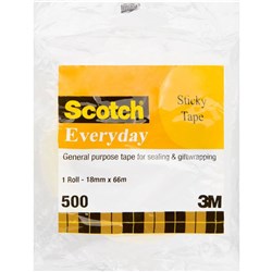 SCOTCH EVERYDAY STICKY TAPE WAS 500 NOW 502 18MMX66M