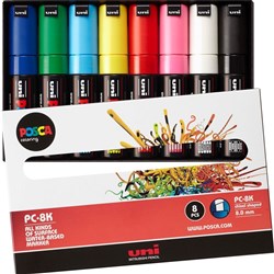 UniBall Posca PC8K8A Pack of 8 Paint Marker Assorted