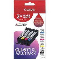 CANON CLI 671 XL INK Value CARTRIDGES Pack