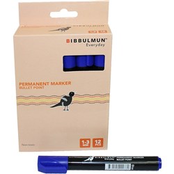 BIBBULMUN PERMANENT BLUE Marker 270 Bullet Blue PRICE IS EACH (BOX IS 12)