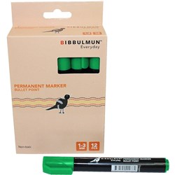 BIBBULMUN PERMANENT GREEN Marker 270 Bullet Green PRICE IS EACH (BOX IS 12)