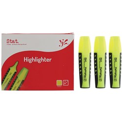 STAT HIGHLIGHTER CHISEL YELLOW Tip Rubberised Grip Yellow 2-5 BTS