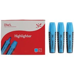 STAT HIGHLIGHTER CHISEL BLUE Tip Rubberised Grip Blue 2-5MM
