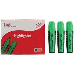 STAT HIGHLIGHTER CHISEL GREEN Tip Rubberised Grip Green 2-5M