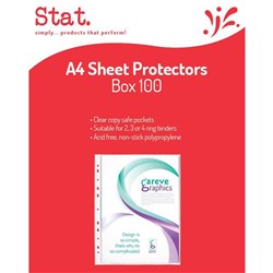 STAT SHEET PROTECTORS A4 CLEAR PACK OF 100 40 MICRON