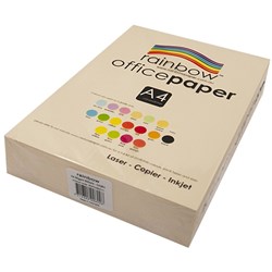 RAINBOW COLOUR COPY PAPER A4 80GSM IVORY REAM OF 500