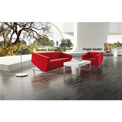 CUBE LOUNGE W 860 x H 880 x D 720mm Red Leather