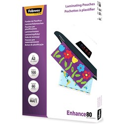 FELLOWES IMAGELAST Laminating Pouch A3 80 Micron Matte Pack of 100
