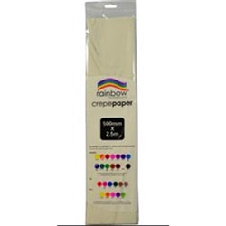 RAINBOW CREPE PAPER 500MM X 2.5M WHITE