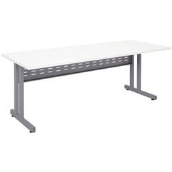 Rapidline C Leg Straight  Desk Workstation 1800Wx700mmD White Top Silver Steel Frame