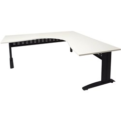 RAPID SPAN CORNER WORKSTATION 1500MM X 1500MM X 700MM D X 730MM H WHITE TOP BLACK FRAME