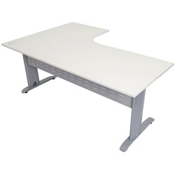 RAPID SPAN CORNER WORKSTATION 1800MM X 1200MM X 700MM D X 730MM H WHITE/SILVER PPR $465