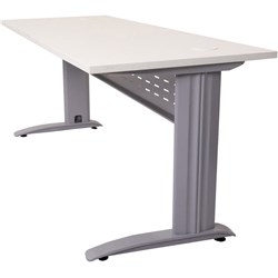 RAPID SPAN OPEN DESK 1500MM W X 700MM D X 730MM H WHITE TOP SILVER FRAME