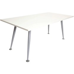 RAPID SPAND MEETING TABLE 1800W X 750D X 705H WHITE TOP SILVER FRAME