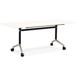 Typhoon Flip Top Table 1800Wx750mmD White Top Silver Steel Frame