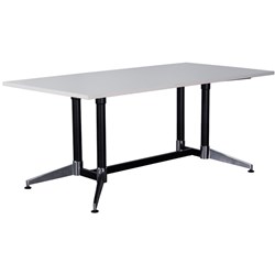Typhoon Meeting Table 1800Wx900mmD White Top Black Legs with Chrome Base