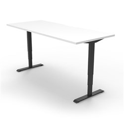 Boost Electric Height Adjustable Desk 1200Wx750D White Top Black Frame