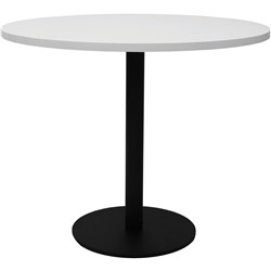 Rapidline Round Meeting Table 900mm Diam Top Natural White with Black