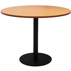 Rapidline Round Meeting Table 900mm Diam Top Beech with Black Base
