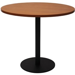 Rapidline Round Meeting Table 900mm Diam Top Cherry with Black