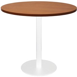 Rapidline Round Meeting Table 900mm Diam Top Cherry with White Satin