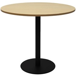 Rapidline Round Meeting Table 1200mm Diam Top Natural Oak with Black