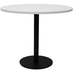 Rapidline Round Meeting Table 1200mm Diam Top Natural White with Black