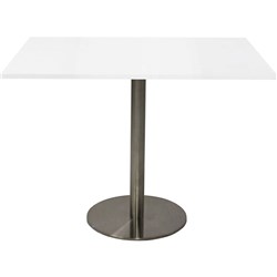 Rapidline Square Meeting Table Natural White Stainless Steel 900WX900mmD Top