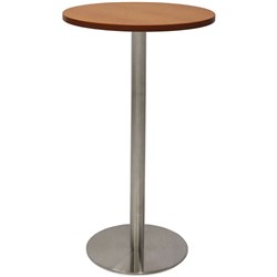 Rapidline Round Dry Bar Table 600mm Diam Top Cherry Stainless Steel