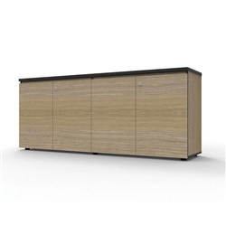 Infinity Swing 4 Door Storage Cupboard 730Hx1800Wx450mmD Natural Oak with Black Edge