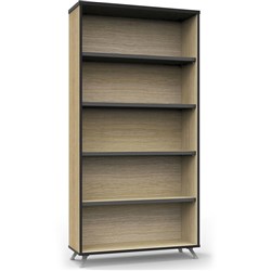 RAPID INFINITY BOOKCASE WITH 5 ADJUST SHELVES 1800MM H X 900MM W X 315MM D NATURAL OAK