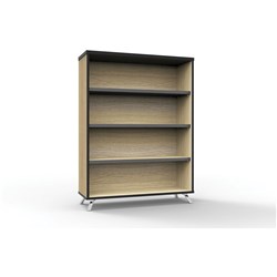 Rapid Infinity Bookcase 1200Hx900Wx315mmD 4 Shelf Natural Oak with Black Edge