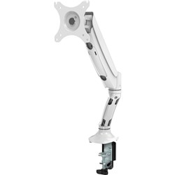 EXECUTIVE GAS SPRING SINGLE MONITOR ARM EASY ROTATE,PIVOT & EXTEND ADJUST WHITE