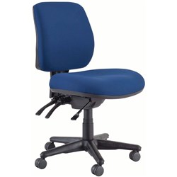 Buro Roma Mid Back Task Chair 3 Lever No Arms Navy Fabric Seat and Back