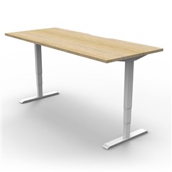 Boost Electric Height Adjustable Desk 1200Wx750D Oak Top White Frame