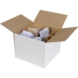 CUMBERLAND SHIPPING BOX Regular White 300x300x300mm Pack of 25