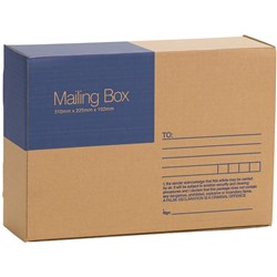 CUMBERLAND MAILING BOX Brown Address 310x225x102mm EACH      Pack is 25