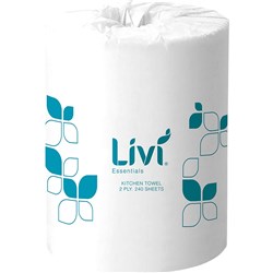 LIVI ESSENTIALS KITCHEN ROLL TOWEL 2 PLY 240 SHEETS CTN OF 12