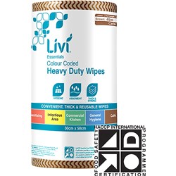 LIVI ESSENTIALS COMMERCIAL WIPES BROWN CTN OF 4 PERFORATED ROLL