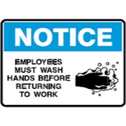 Brady Safety Sign Notice Wash Hands Before Returning H225xW300mm Metal