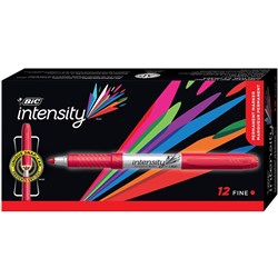 Bic Intensity Permanent Marker Ultra Fine Red Box 12