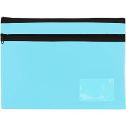 Celco Pencil Case LARGE MARINE BLUE 2 Zips  350x260mm